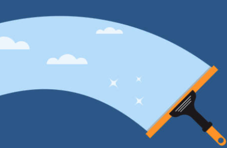 Fönsterputsning pågår.